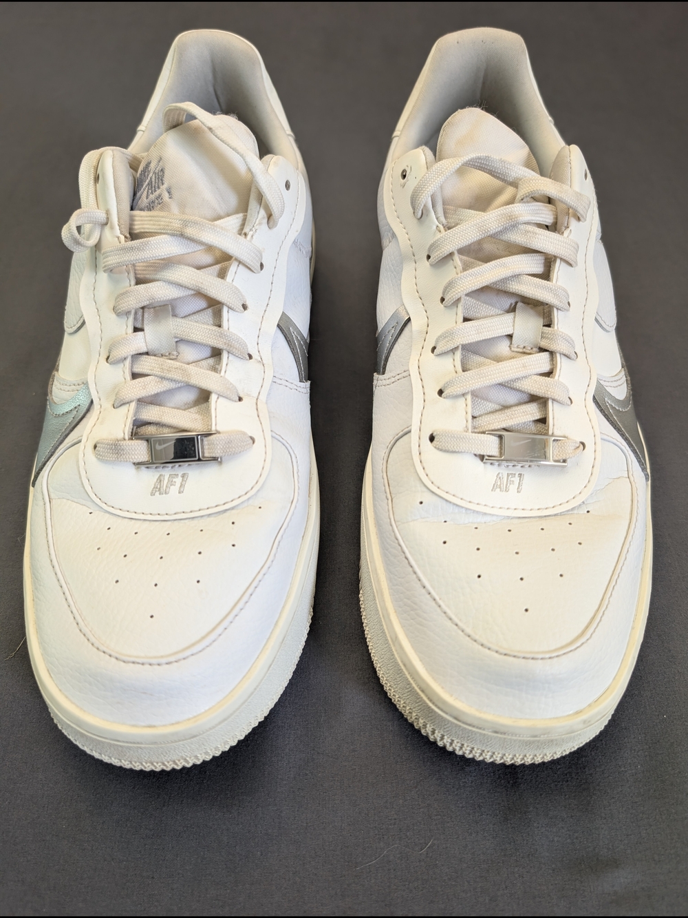 Nike Air Force 1 PLT.AF.ORM White Metallic Silver DJ9946-101 Women’s 12